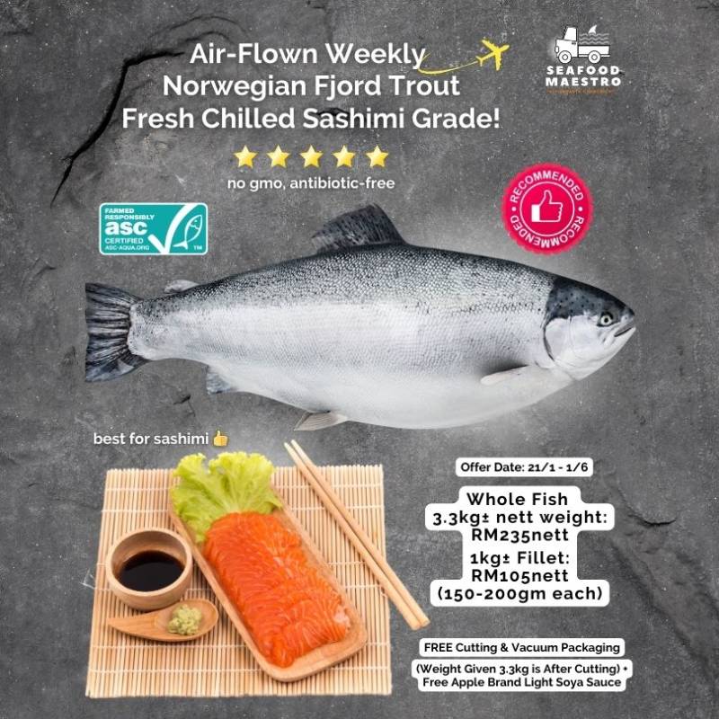 <a> Fresh Chilled Norwegian Fjord Trout - Sashimi Grade