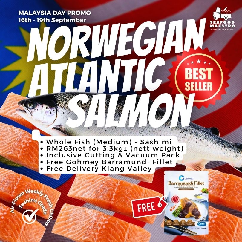 <a> (MALAYSIA DAY PROMO) Fresh Norwegian Atlantic Salmon (Sashimi-Grade) + Free Gohmey Barramundi Fillet